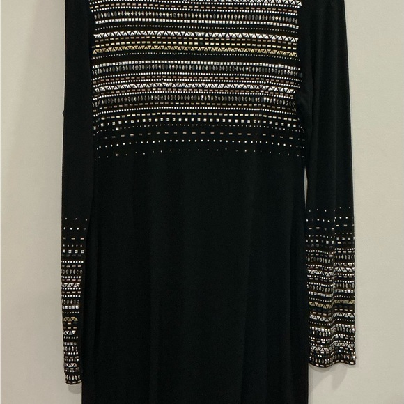 Cynthia Steffe Dresses & Skirts - Cynthia Steffe Black Long Sleeve Embellished Studded Shift Dress SIZE M